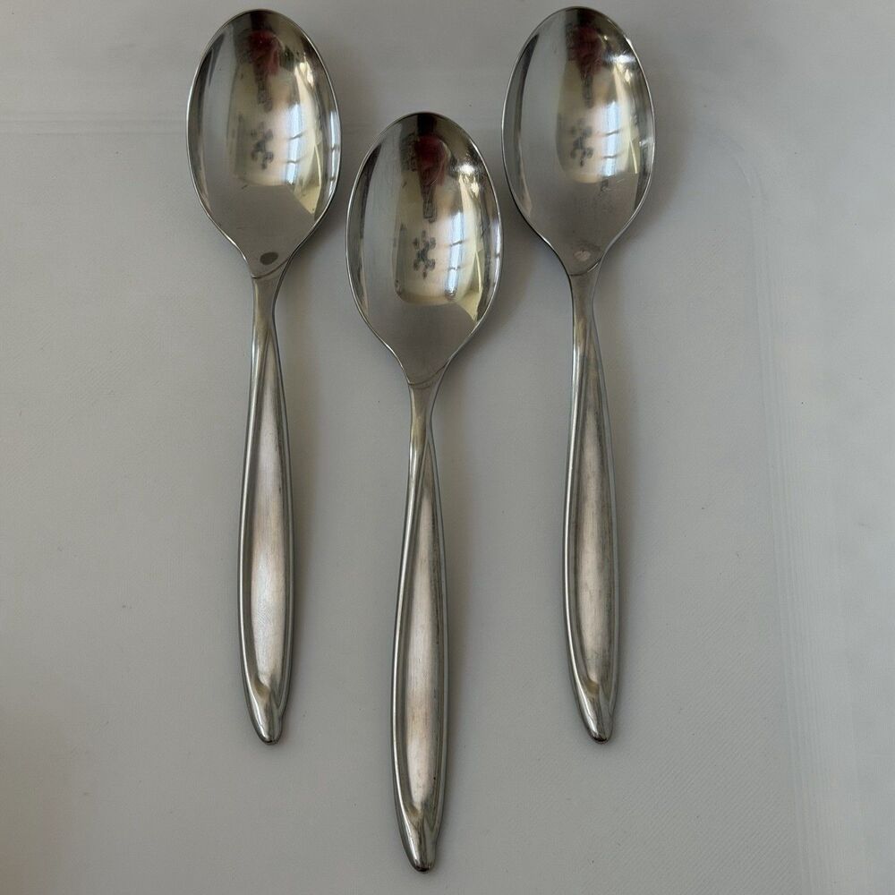 3pc INTERNATIONAL Americana Stainless Deluxe Teaspoons 6” Satin